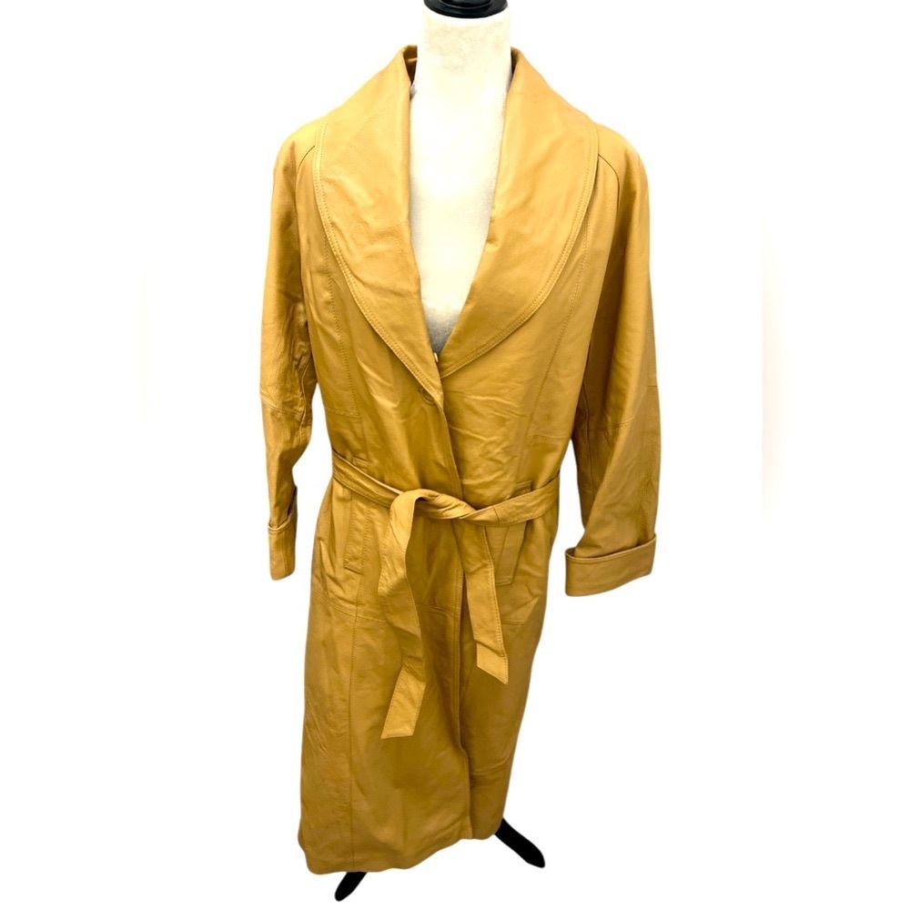 Terry Lewis Classic Luxuries Long Trench Coat Leather Sz S Thermolite Insulation